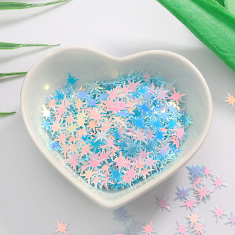9mm Clusters of stars Παγιέτες για Nail Art Colorful Glitter Paillette DIY Διακόσμηση νυχιών Αξεσουάρ μανικιούρ 10g