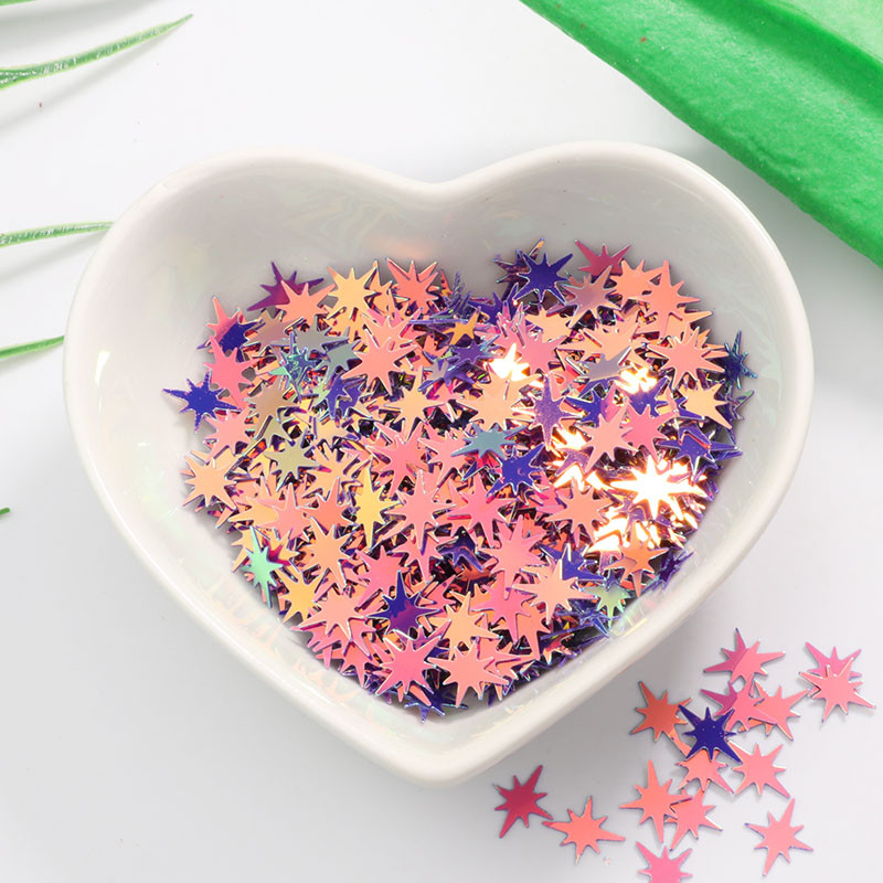 9mm Clusters of stars Παγιέτες για Nail Art Colorful Glitter Paillette DIY Διακόσμηση νυχιών Αξεσουάρ μανικιούρ 10g