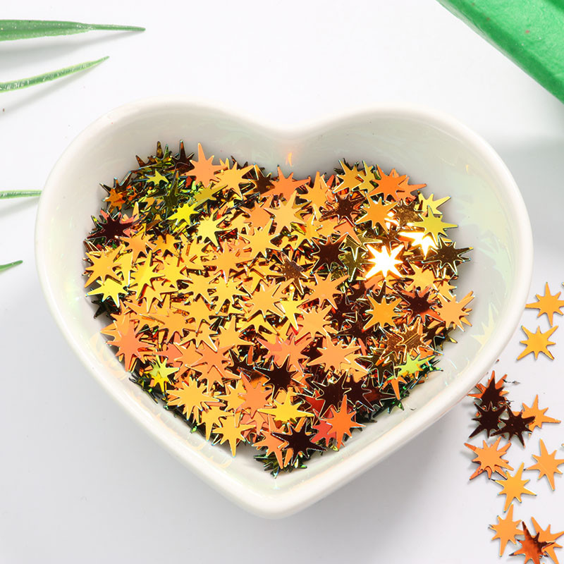 9mm Clusters of stars Παγιέτες για Nail Art Colorful Glitter Paillette DIY Διακόσμηση νυχιών Αξεσουάρ μανικιούρ 10g