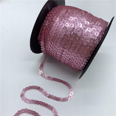 5 γιάρδες/Παρτίδα 6 χιλιοστών ροζ πούλιες γυαλιστερές φαρδιές παγιέτες παγιέτες Ράψιμο χειροτεχνίας γάμου Κρεμαστό DIY Scrapbooking
