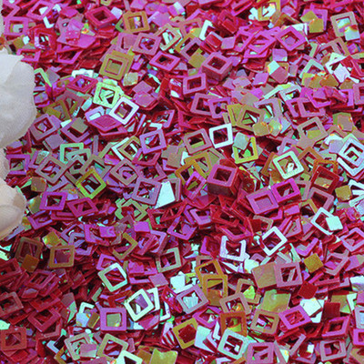 Παγιέτα με κούφιο τετράγωνο σχήμα Χαλαρές παγιέτες για χειροτεχνίες Πιλέτες DIY Αξεσουάρ ραπτικής για ένδυμα Lentejuelas Para Coser 5mm