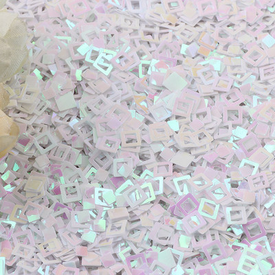 Παγιέτα με κούφιο τετράγωνο σχήμα Χαλαρές παγιέτες για χειροτεχνίες Πιλέτες DIY Αξεσουάρ ραπτικής για ένδυμα Lentejuelas Para Coser 5mm