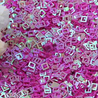 Παγιέτα με κούφιο τετράγωνο σχήμα Χαλαρές παγιέτες για χειροτεχνίες Πιλέτες DIY Αξεσουάρ ραπτικής για ένδυμα Lentejuelas Para Coser 5mm