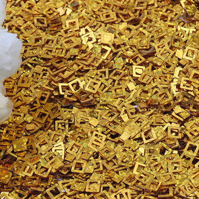 Παγιέτα με κούφιο τετράγωνο σχήμα Χαλαρές παγιέτες για χειροτεχνίες Πιλέτες DIY Αξεσουάρ ραπτικής για ένδυμα Lentejuelas Para Coser 5mm