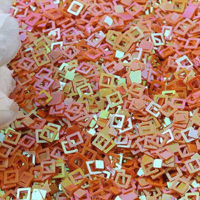 Παγιέτα με κούφιο τετράγωνο σχήμα Χαλαρές παγιέτες για χειροτεχνίες Πιλέτες DIY Αξεσουάρ ραπτικής για ένδυμα Lentejuelas Para Coser 5mm