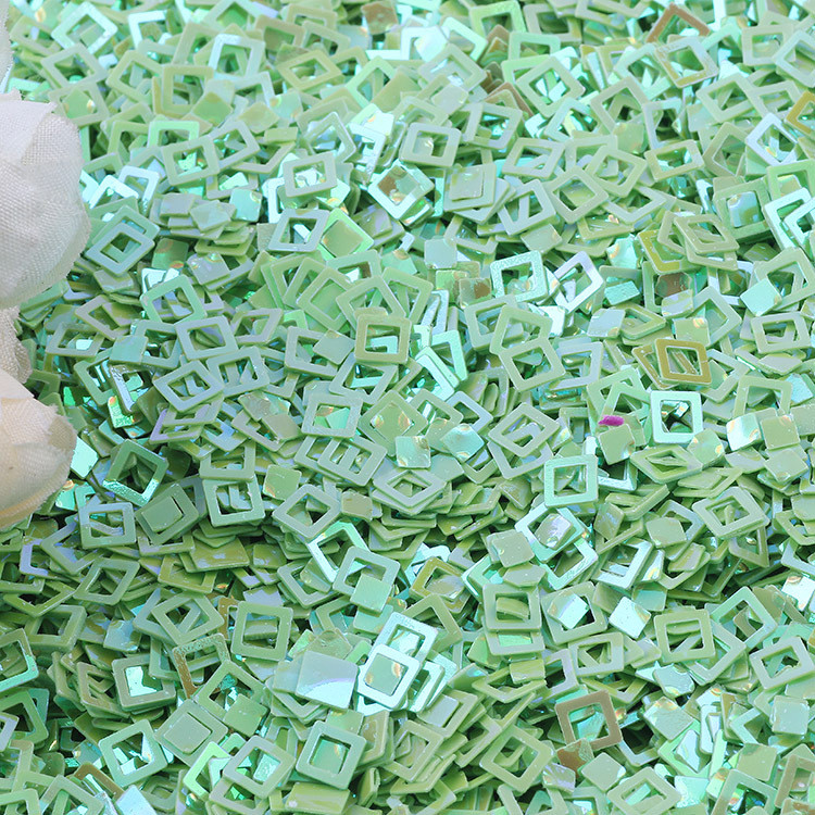 Παγιέτα με κούφιο τετράγωνο σχήμα Χαλαρές παγιέτες για χειροτεχνίες Πιλέτες DIY Αξεσουάρ ραπτικής για ένδυμα Lentejuelas Para Coser 5mm