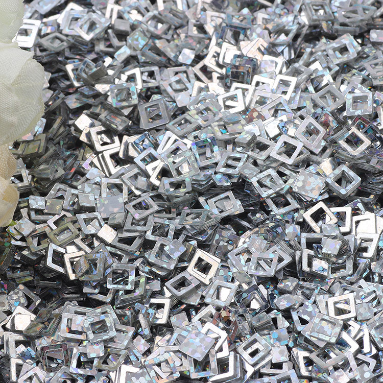 Παγιέτα με κούφιο τετράγωνο σχήμα Χαλαρές παγιέτες για χειροτεχνίες Πιλέτες DIY Αξεσουάρ ραπτικής για ένδυμα Lentejuelas Para Coser 5mm