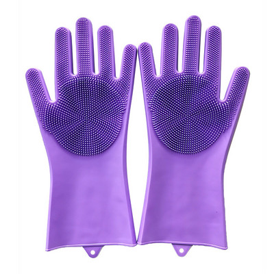 1 pāris trauku mazgāšanas cimdi, silikona gumijas sūklis, cimdi, mājsaimniecības skruberis, virtuves tīrīšanas instrumenti