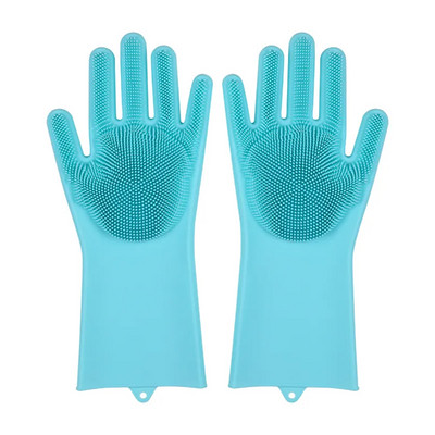 1 pāris trauku mazgāšanas cimdi, silikona gumijas sūklis, cimdi, mājsaimniecības skruberis, virtuves tīrīšanas instrumenti