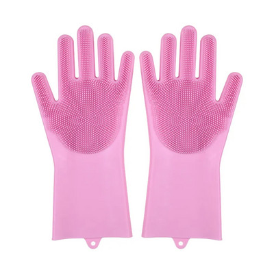 1 pāris trauku mazgāšanas cimdi, silikona gumijas sūklis, cimdi, mājsaimniecības skruberis, virtuves tīrīšanas instrumenti