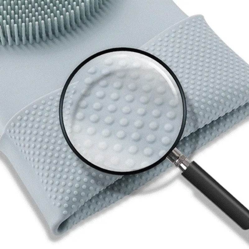 1 pāris trauku mazgāšanas cimdi, silikona gumijas sūklis, cimdi, mājsaimniecības skruberis, virtuves tīrīšanas instrumenti