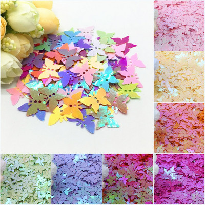 Butterfly Sequins 12*17mm Flat Loose PVC Sequin with 2 Holes Paillette DIY Wedding Crafts Decoration Jewelry Making Confetti 20g