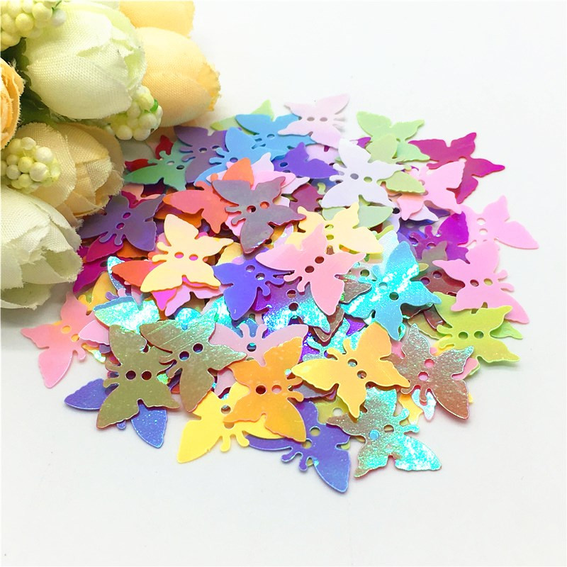 Παγιέτες πεταλούδα 12*17mm Επίπεδη χαλαρή παγιέτα PVC με 2 τρύπες Paillette DIY Χειροτεχνία Γάμου Διακόσμηση Κοσμήματα Κατασκευή Κομφετί 20γρ