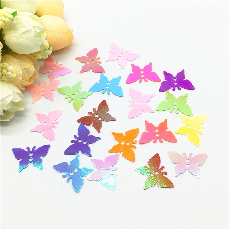 Παγιέτες πεταλούδα 12*17mm Επίπεδη χαλαρή παγιέτα PVC με 2 τρύπες Paillette DIY Χειροτεχνία Γάμου Διακόσμηση Κοσμήματα Κατασκευή Κομφετί 20γρ