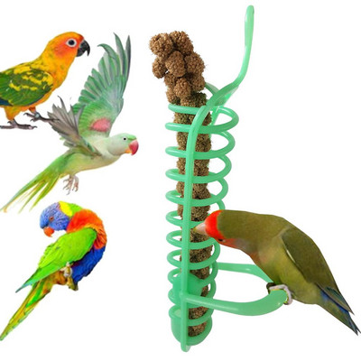 Нова преносима висяща спирална хранилка Птици Папагал Храна за домашни любимци Поставка за плодове Играчка за катерене
