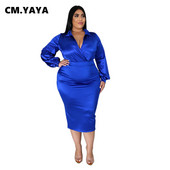CM.YAYA Liela izmēra L-5XL Divu 2 daļiņu komplekts sievietēm Seksīgas ballīšu blūzes Top Bodycon Midi Svārki Atbilstošs komplekts Treniņtērpi Apģērbs