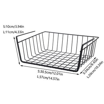 Под масата Висяща кошница за съхранение на файлове Метален метален кухненски органайзер Рафт Шкаф Поставка Бюро Държачи за разни предмети Гардероб за съхранение