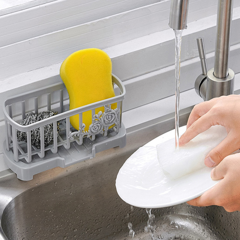 Drenaažiriiul Multifunktsionaalne nõudepesukäsn Ladustamine Eemaldatav valamurest Köök Vannituba Korraldaja Köögitarvikud