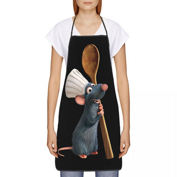 Унисекс Ratatouille Chef Remy с престилка за лъжица Възрастни жени Мъже Chef Tablier Кухня за кухня Готвене Анимационен филм Живопис