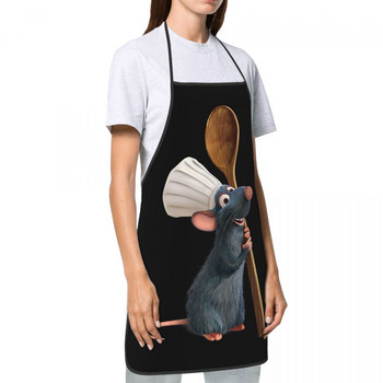 Унисекс Ratatouille Chef Remy с престилка за лъжица Възрастни жени Мъже Chef Tablier Кухня за кухня Готвене Анимационен филм Живопис