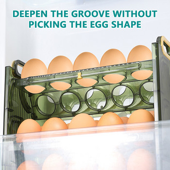 30 Grid Eggs Storage Box Ψυγείο Πλαϊνή πόρτα Κουτί 3 Tiers Flip Fridge Organizer αυγών Δοχείο Κουζίνα Αυγοθήκη Δοχείο Cas