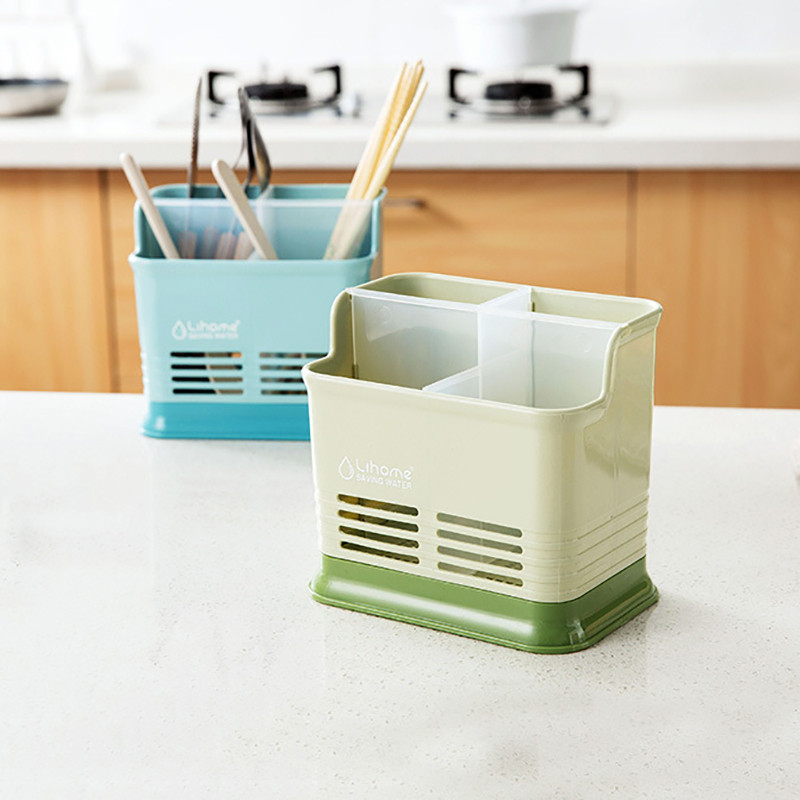 1 gab virtuves notekas irbulīši būris, daudzfunkcionāls darbvirsmas nodalījums, dobs galda piederumu drenāžas karote, dakšiņas plaukts, naža turētājs