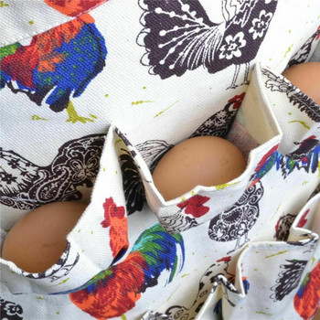 Престилка за събиране на яйца Кухня Ферма Кокошка печат Двуредов пилешки яйца Събиране Събиране Държане Джоб на престилка Домашна кухня Работно облекло