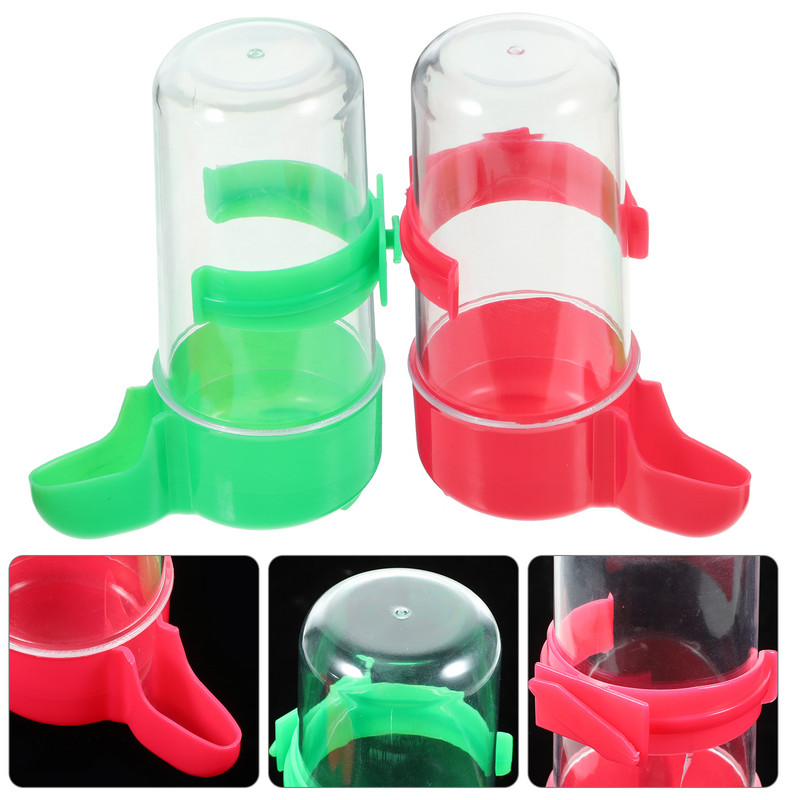 2 gab. Automātiskais mājdzīvnieku dzirdinātājs Papagaiļu barotavas konteiners Putnu dzērājs Dozators Dzeršanas piederumi Plastmasas papagaiļu būru piederumi