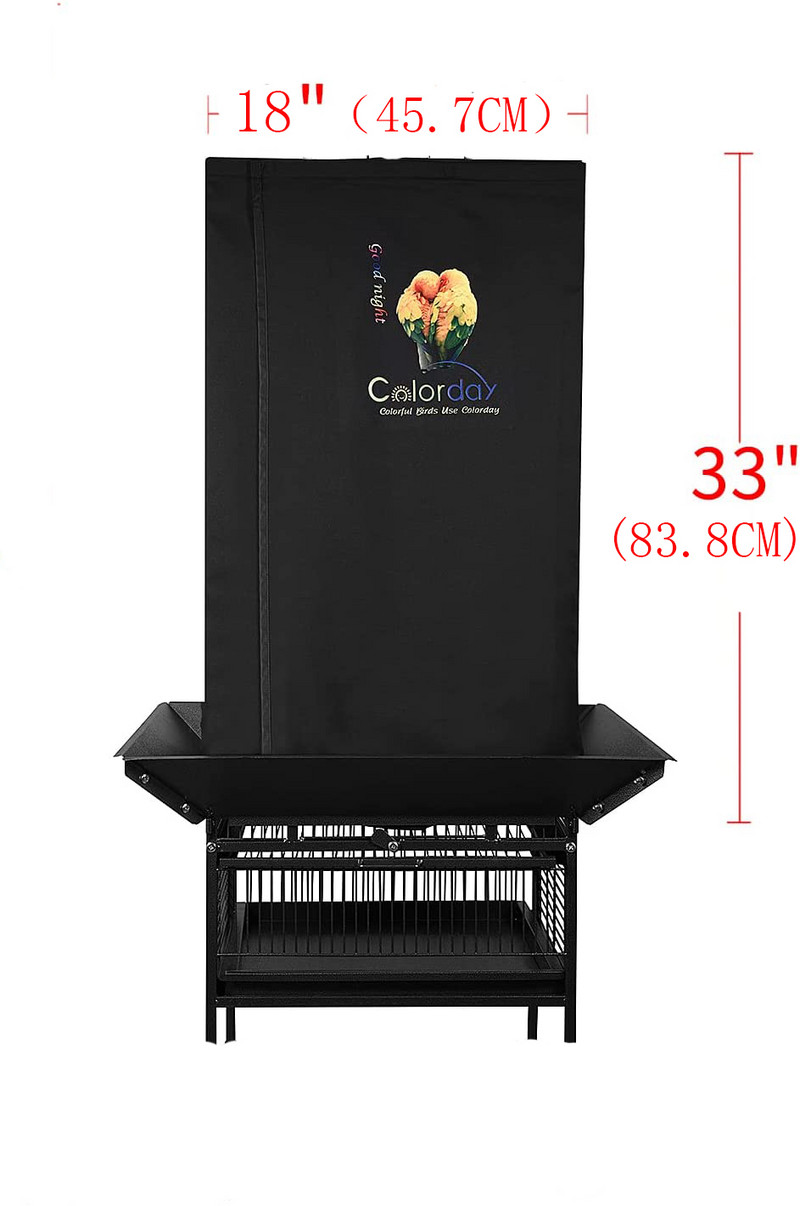 Putnu būra pārvalks Good Night, melns, liels universāls aptumšošanas un elpojošs papagaiļu būra ēnojums