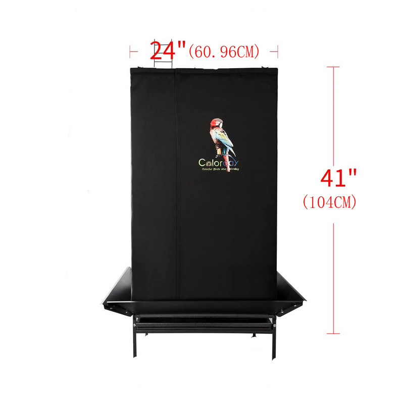 Putnu būra pārvalks Good Night, melns, liels universāls aptumšošanas un elpojošs papagaiļu būra ēnojums