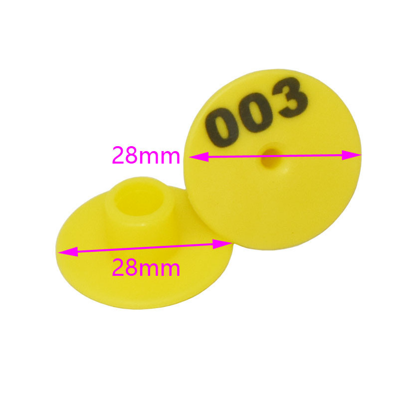 Pret izkrišanu ar vārdu Apaļš cūku un aitu ausu etiķete Zīmols Veterinārās aitas sivēnmātes Ausu zīmogs Aitas ausu zīmes 100 gab.