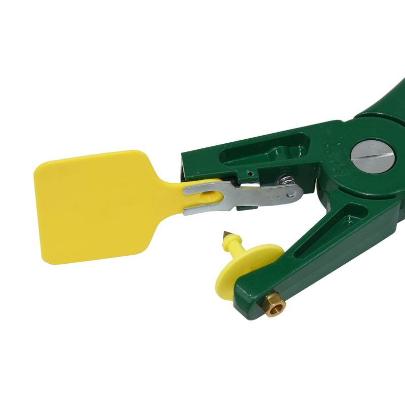 1 τεμ Πένσα αυτιού Συσκευή ελέγχου ζώων Πράσινη μεταλλική λαβίδα αυτιού με αγκάθια Χοίρο αγελάδα Πρόβατο κουνέλι Εργαλείο αναγνώρισης