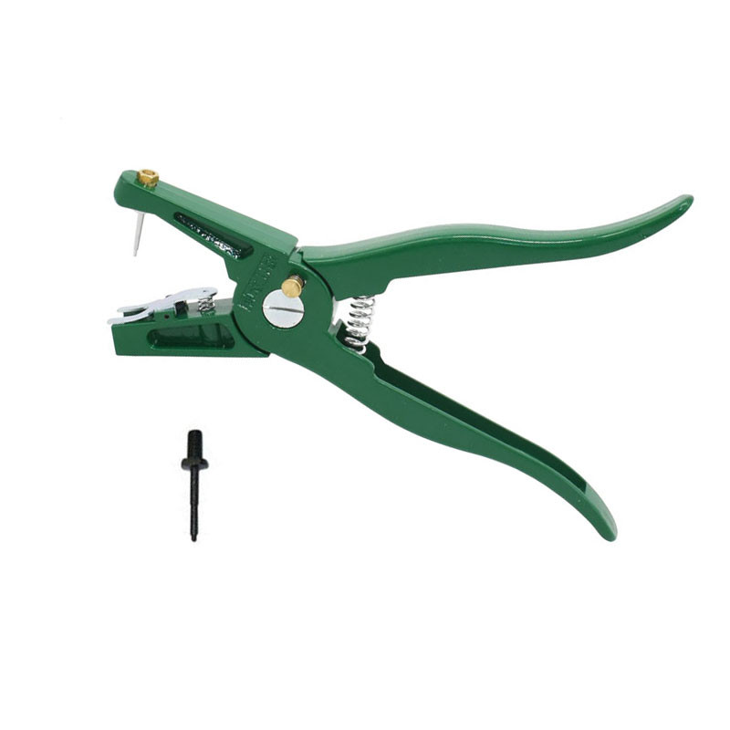 1 τεμ Πένσα αυτιού Συσκευή ελέγχου ζώων Πράσινη μεταλλική λαβίδα αυτιού με αγκάθια Χοίρο αγελάδα Πρόβατο κουνέλι Εργαλείο αναγνώρισης