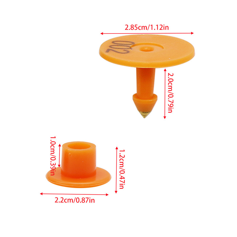 Cūkas aitas Trusis Liellopi Ausu zīmes ar 001-100 vārdu ausu lāzera rakstīšanu vara galvas auskari Lauksaimniecības dzīvnieku identifikācijas karte