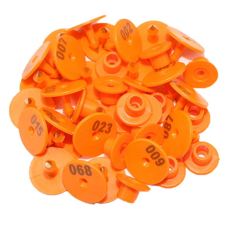 Cūkas aitas Trusis Liellopi Ausu zīmes ar 001-100 vārdu ausu lāzera rakstīšanu vara galvas auskari Lauksaimniecības dzīvnieku identifikācijas karte