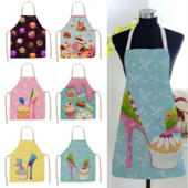 Kūkas virtuļu raksts, apdrukāts virtuves apdares piederumi, priekšauts Sieviešu bezpiedurkņu lina priekšauts ēdiena gatavošanai mājsaimniecības tīrīšanas rīks