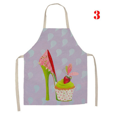 Kūkas virtuļu raksts, apdrukāts virtuves apdares piederumi, priekšauts Sieviešu bezpiedurkņu lina priekšauts ēdiena gatavošanai mājsaimniecības tīrīšanas rīks