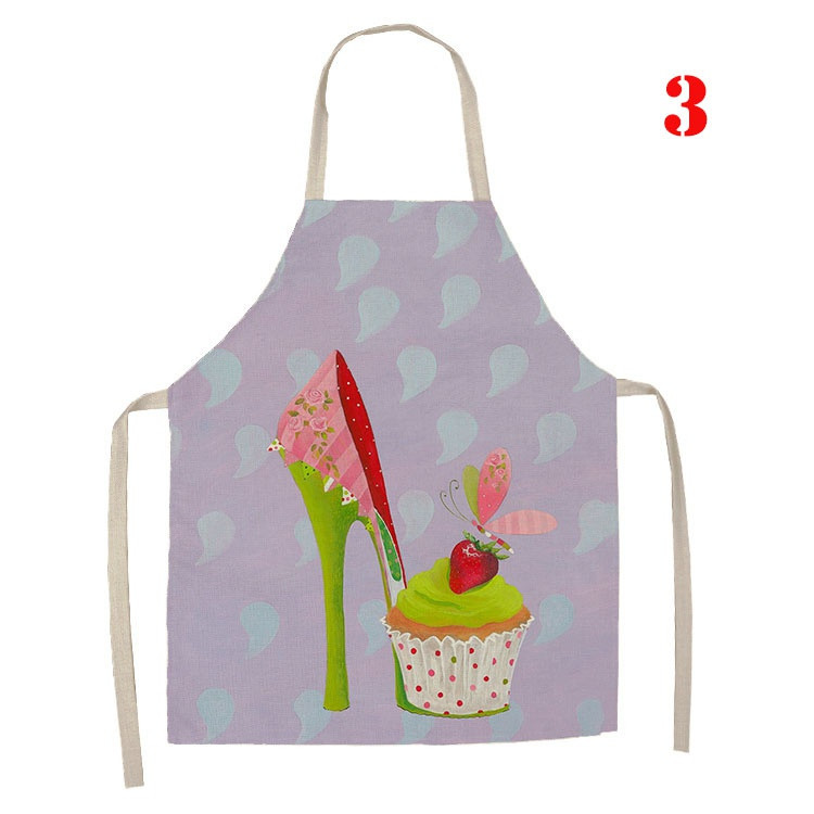 Kūkas virtuļu raksts, apdrukāts virtuves apdares piederumi, priekšauts Sieviešu bezpiedurkņu lina priekšauts ēdiena gatavošanai mājsaimniecības tīrīšanas rīks