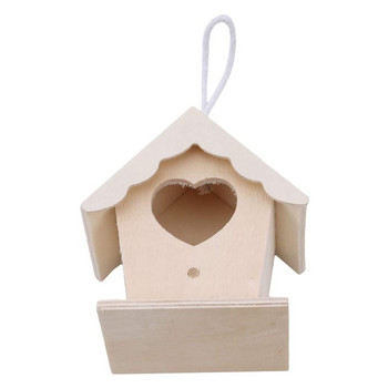 Δημιουργικό Ξύλινο Σπίτι Κολίμπρι με Σχοινί Κρεμαστό Σπίτι Κηπουρική 6 Διακόσμηση Μικρή ζεστή φωλιά πουλιών Τύποι Diy τοίχου