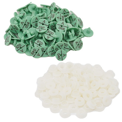 100 gab. Truša ausu zīmogs ar uzrakstu “Word Ear” ar lāzera ierakstīšanu vara galvas auskari ar 001–100 vārdu lauksaimniecības dzīvnieku identifikācijas karti