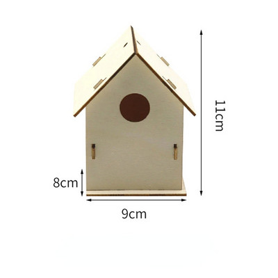 DIY putnu mājas mīklu komplekts Amatniecības rotaļlietas Rotaļlietas Rotaļlietas Rotaļlietas Bērniem Koka Puzles Putnu Mājas Modeļu Būvkomplekts Mājas Iekārtošanai