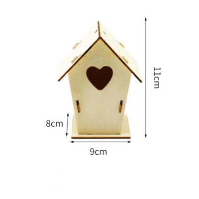 DIY putnu mājas mīklu komplekts Amatniecības rotaļlietas Rotaļlietas Rotaļlietas Rotaļlietas Bērniem Koka Puzles Putnu Mājas Modeļu Būvkomplekts Mājas Iekārtošanai