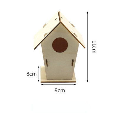 DIY putnu mājas mīklu komplekts Amatniecības rotaļlietas Rotaļlietas Rotaļlietas Rotaļlietas Bērniem Koka Puzles Putnu Mājas Modeļu Būvkomplekts Mājas Iekārtošanai