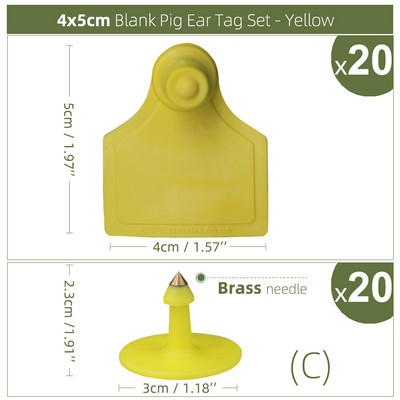20GAB 3 Krāsas Kazas Aitas Liellopi Govis Cūkas Tukšas Ausu Birkas Mājlopu identifikācija TPU Precīza Eear Etiķete Lauksaimniecības dzīvnieku marķieris