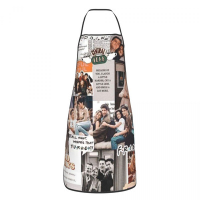 Unisex Draugi Logo Simbols Virtuve Šefpavārs Ēdienu gatavošana Priekšauts Sievietes Vīrieši Klasisks TV šovs Tablier virtuve dārzkopībai