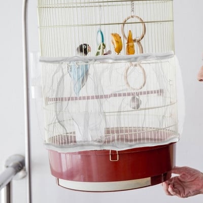 Najlonski mrežasti poklopac za kavez za ptice Mreža za kavez za papige Lako čišćenje Dodatak za hvatanje sjemenki