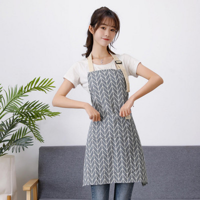 Priekšauts Sieviešu virtuve Ūdensnecaurlaidīga un eļļas necaurlaidīga vasaras mājsaimniecība var noslaucīt rokas Jauki mode Jauns gatavošanas darbs