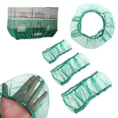 Nylon Mesh Bird Cage Cover Breathable Anti Dust Airy Shell Skirt Net Seed Catcher Guard Decoration Pet Supplies
