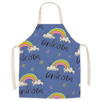 Λινά Cartoon Cloud Rainbow Ποδιά Αδιάβροχη Ποδιά Γονέα-παιδιού Κουζίνα Αμάνικη Ποδιά Κουζίνα Delantal Cocina Delantal