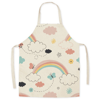 Λινά Cartoon Cloud Rainbow Ποδιά Αδιάβροχη Ποδιά Γονέα-παιδιού Κουζίνα Αμάνικη Ποδιά Κουζίνα Delantal Cocina Delantal